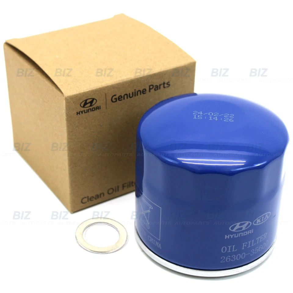 10x Filtros de aceite y arandelas genuinos para 1986-2025 Genesis Hyundai Kia 26300-35505 Foto 2 de 4