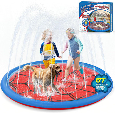Non Slip Splash Pad for Kids and Dogs, 67'' Extra Large Splash Pad Outdoor Sprin