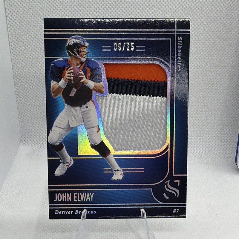 Panini 2025 Silhouette Silhouettes John Elway #SS-JEY Holo Silver /25 Tri Color