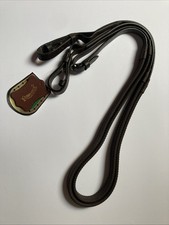 Rhinegold German leather Rubber Covered FLEXI reins Havana Full Size