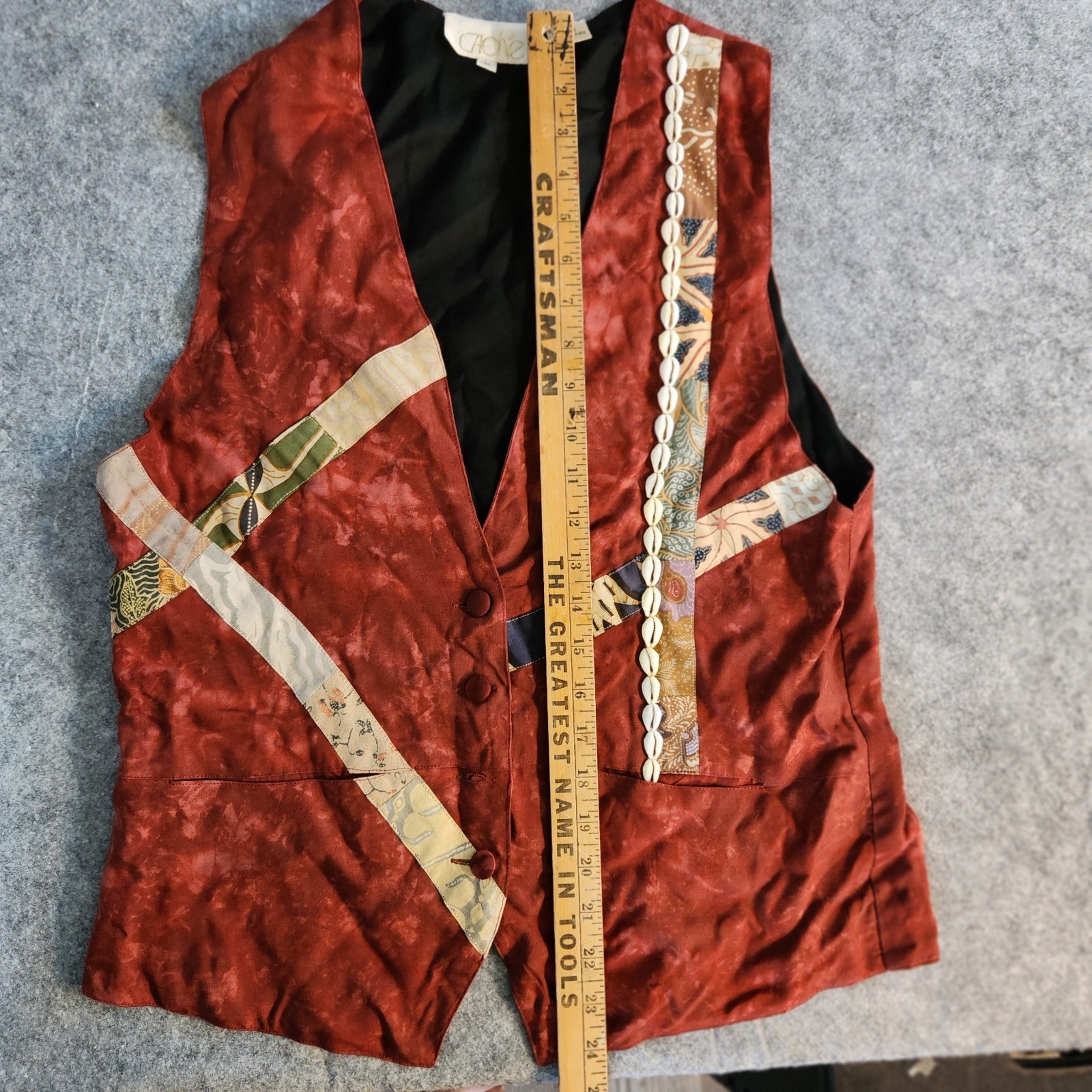 Vintage Cache Patchwork and Sea Shell Boho Style … - image 2