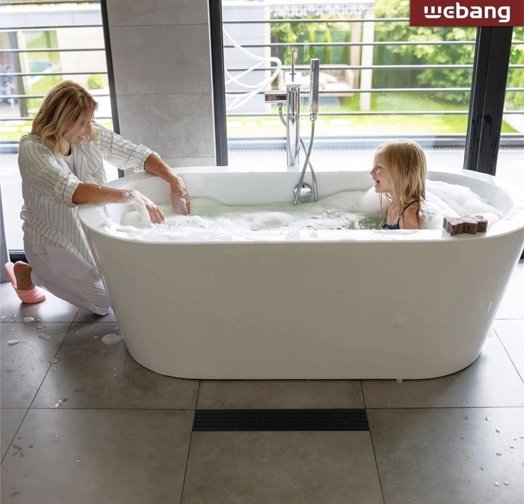 WEBANG 12 Inch Shower Linear Black Drain Rectangular Floor Drain 