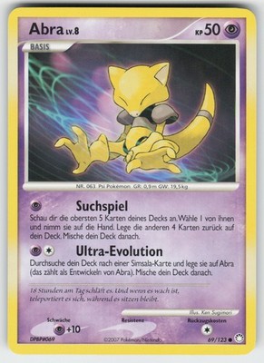 Pokémon Abra 69/123 DE Common Geheimnisvolle Schätze 2007