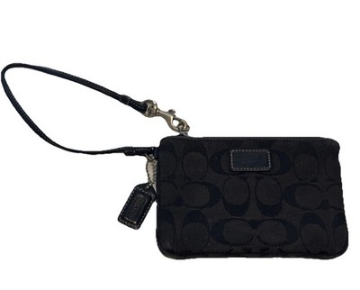 Coach Black Signature Logo Wristlet Wallet Vintage Y2K Vintage TLC Read Worn