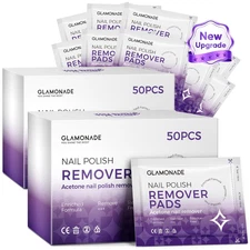 Nail Polish Remover Pads: Acetone Nail Polish Remover Wipes 100 PCS Professional