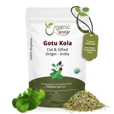 Organic Way Premium Dried Gotu Kola Cut & Sifted (Centella asiatica)