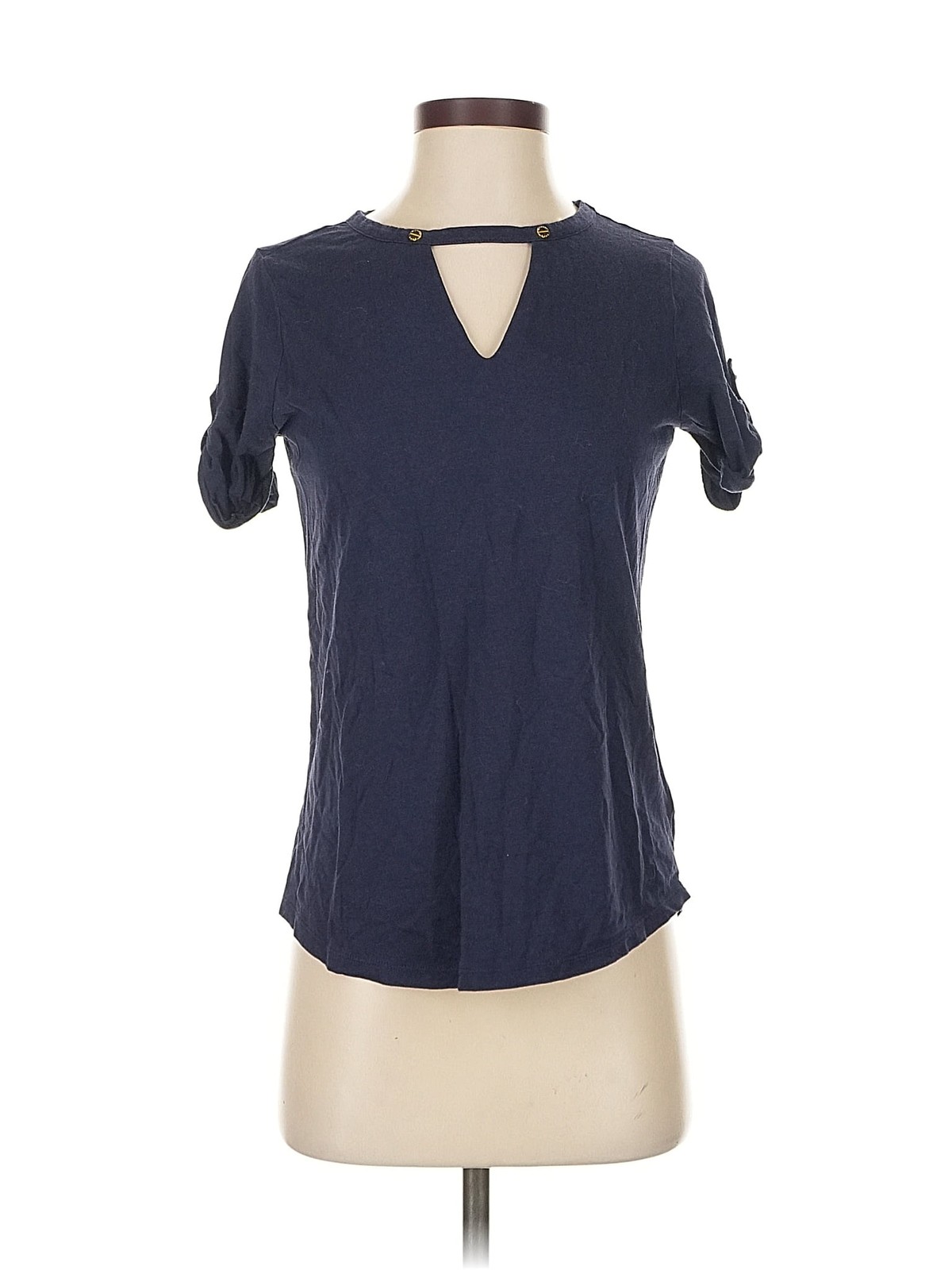 MICHAEL Michael Kors Women Blue Short Sleeve Top S