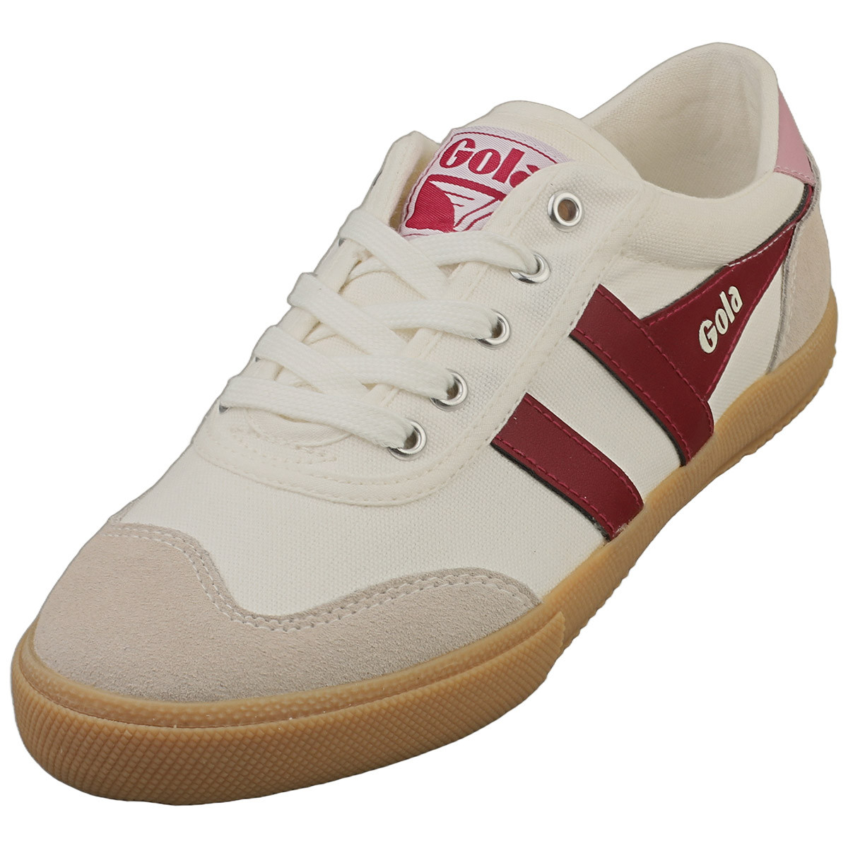 Gola Badminton Womens Fashion Trainers in Off White Cerise UK