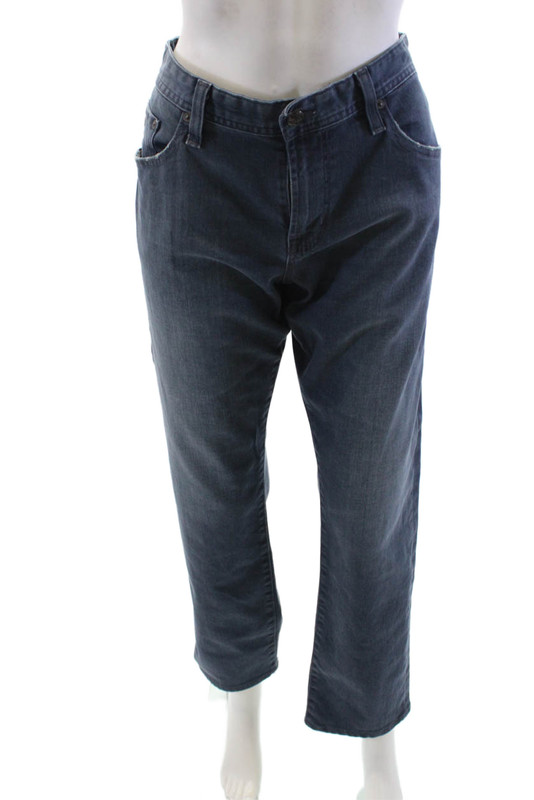 AG Adriano Goldschmied Womens The Graduate Tapered Mid-Rise Jeans Blue Size 32