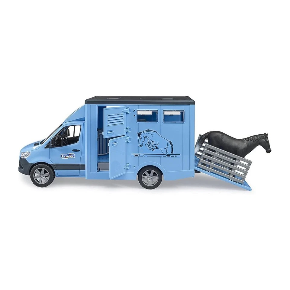 Bruder 02674 - Mercedes Benz Sprinter Trasporto Cavalli con Cortile, Fattoria - Immagine 3 di 4