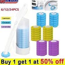 UK Disposable Toilet Brush Set Toilet Bowl Cleaning System Cleaners with Refills