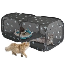 2-in-1 Dog Playpen 58''Pop Up Cat Pet Playpen, Assembly-Free Indoor Outdoor K...