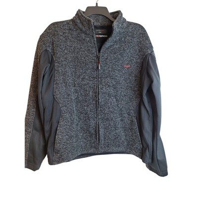 NordCap Men's Lg Black/Gray Wool Blend Full Zip Long Sleeves Jacket Casual