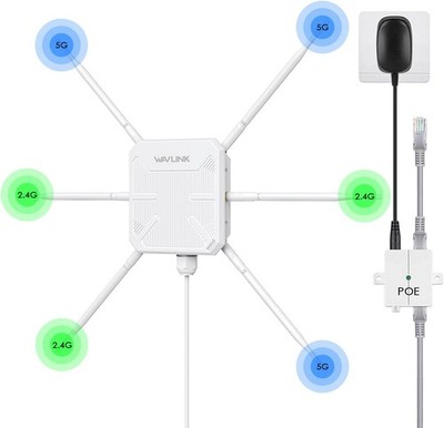 WAVLINK WLAN Mesh Extender Dual Band WiFi 6 Router Outdoor AX3000 Repeater