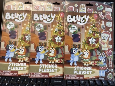 NEW Bluey Christmas Sticker set of 3