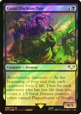 MTG SURGE FOIL Great Unclean One  - Warhammer 40,000 Commander #035
