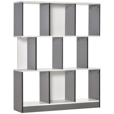HOMCOM Mobile Libreria a 8 Ripiani in Truciolato 100x27x124 cm Grigio Carbone