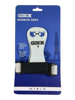 Gibson Athletic Rainbow Palm Grips for Gymnastics, Black Straps, Size Small NEW