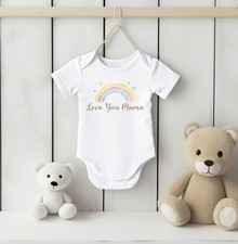 Mother?s Day Rainbow Heart Infant Romper Love Mama Outfit Sweet Newborn Suit 744
