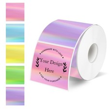 Square Thermal Labels Stickers 2" x 2", Holographic Thermal Stickers Labels, ...