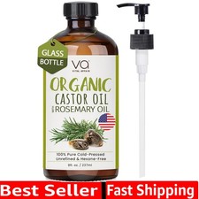 Organic Castor Oil With Rosemary Oil For Hair Growth - 100 Pure Rosemary Hai...
