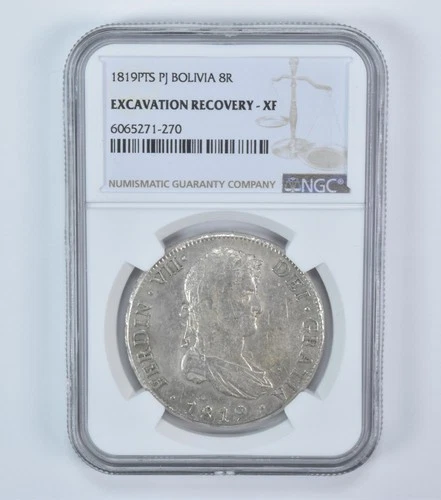 1819 PTS PJ Bolivia 8 Reales Excavation Recovery XF NGC *6018