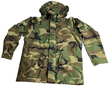 US Military Gore-Tex Cold Weather Woodland Camouflage Parka Coat Large Long