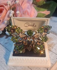 Vintage Schreiner Era Austria Inverted Rhinestone Butterfly Brooch Pin