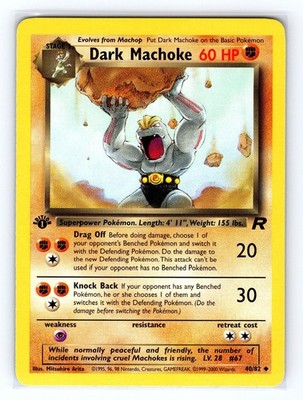 Dark Machoke 40/82 UC Pokemon Team Rocket 1st Edition LP