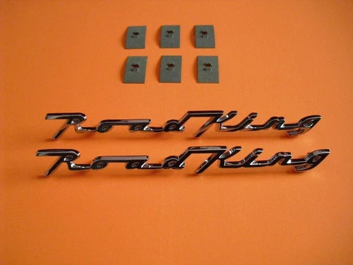 2 Harley Roadking FLHR NEW Front Fender Emblems +6 speednuts Nameplates