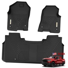 Floor Mats Compatible with 2019 2019-2024 1500 Crew Cab New Body W/ Storage