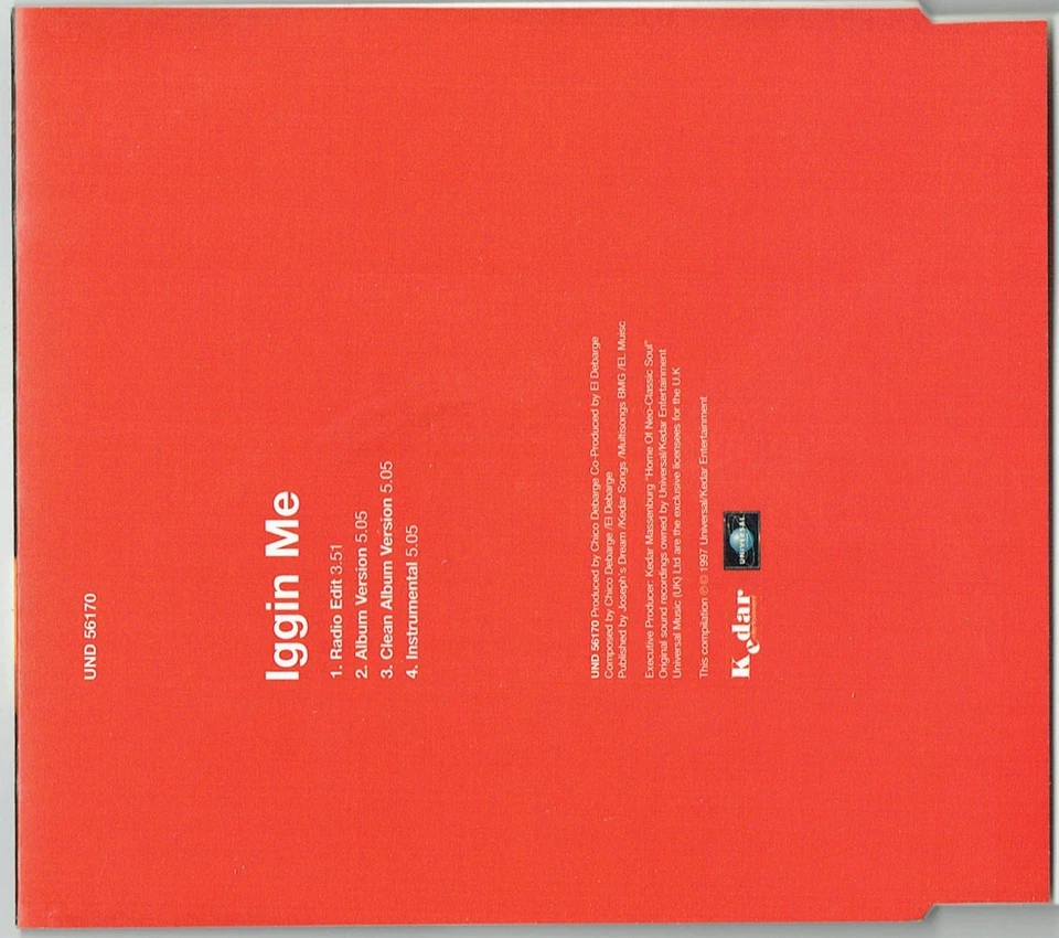 CHICO DeBARGE - 5" CD - Iggin' Me (4 Mixes) Universal  Foto 3 de 3