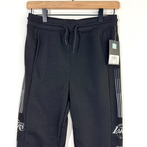 NBA Los Angeles Lakers Kid’s Size Large 14-16 Black Jogger Sweatpants New - Picture 2 of 9