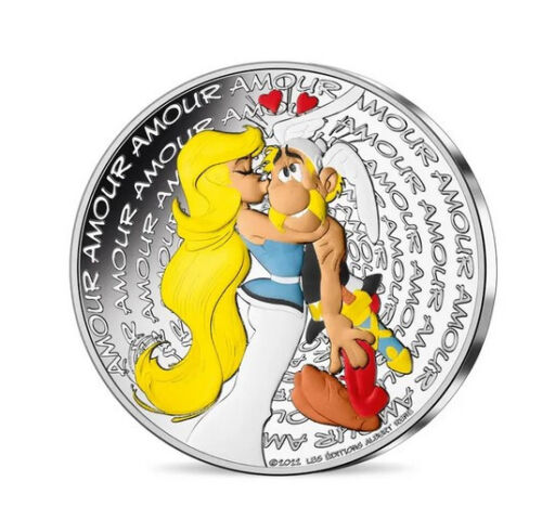 Neu: 50 Euro Frankreich 2022 Silber  Asterix Serie  "Liebe" (Amour) - Bild 1 von 3