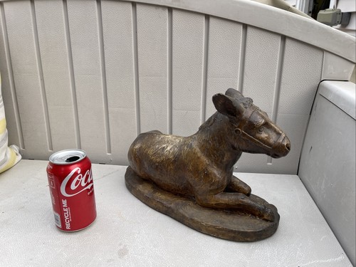 Statua vintage gesso fuso asino burro grande dettaglio casa art deco - Foto 4 di 12