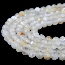 Natural White Moonstone Grd AA Micro Faceted Round 2MM 3MM Beads 15 Inch P65