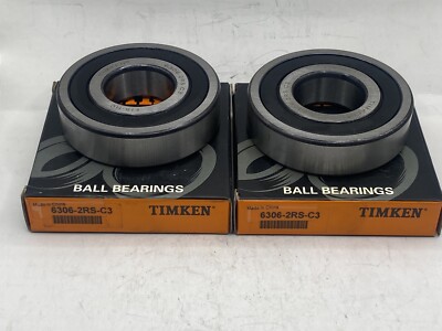 Lot Of 2 Timken 6306-2RS-C3 Radial Round Bore, 30 mm ID, 72 mm