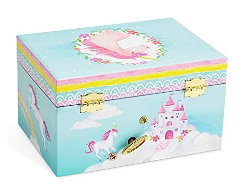 Girls Musical Jewelry Storage Box with Spinning Unicorn | Rainbow Design, The - Picture 4 of 6
