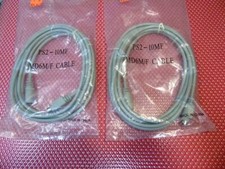 Lot of 2 - Mini DIN M to F PS/2 Keyboard/Mouse Extension Cable 10 Ft - PS2-10MF