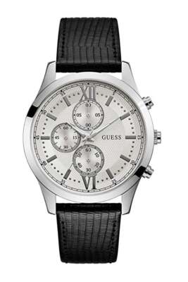 Guess Herren Hudson Chronograph Uhr mit Lederarmband W0876G4