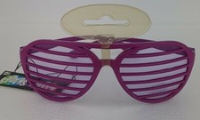 New Amscan Shutter Shades Magenta 80's Retro Slot Glasses Costume Accessory