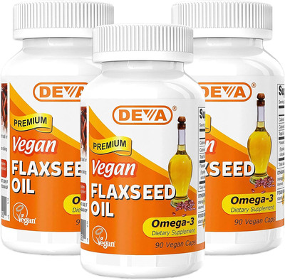 Flax Seed Oil Capsules - 90 Count (Pack of 3)