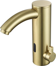 Automatic Sensor Touchless Bathroom Sink Faucet with Hole Cover Plate, Chrome