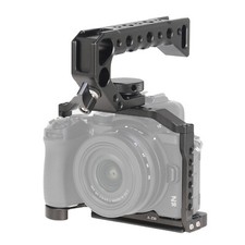 Aluminum Camera Cage w 1/4" 3/8" with Top Handle Grip for Nikon Z50 Camera