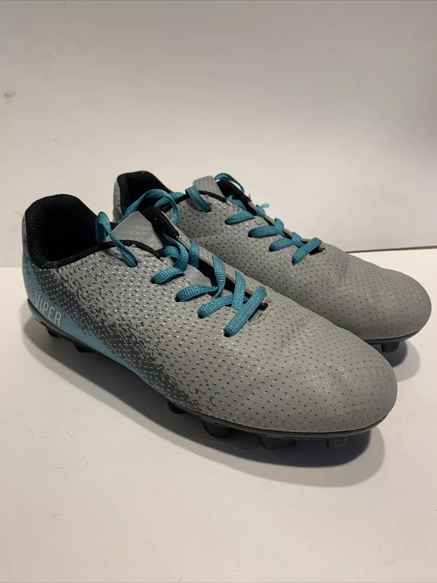 DSG Soccer Kids Cleats Speed Viper Size 2.5 gray and teal