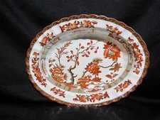 Spode Indian Tree Rust Oval Vegetable Bowl Made in England
