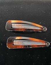 2 Scunci Hair Snap Barrette Clip Faux Tortoise Shell  Banana Clinch