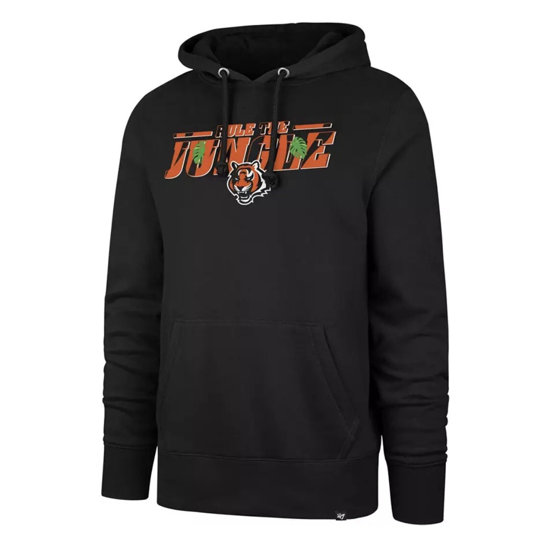'47 Brand Cincinnati Bengals Jungle Black Headline Pullover Hoodie Mens Size L