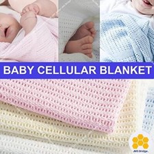 2x 100% Cotton Baby Cellular Blanket for Newborn Girl Boy  Extra Soft 60x90CM