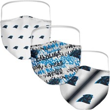 Carolina Panthers 3 Pack NFL Football Washable Face Masks/Covers